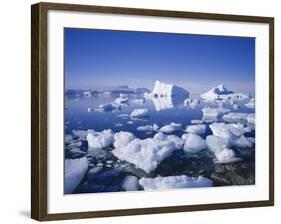 Icebergs and Brash Ice, Antarctica, Polar Regions-Geoff Renner-Framed Photographic Print