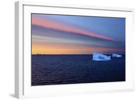 Icebergs at Dusk, Qeqertarsuaq, Disko Bay, Greenland, August 2009-Jensen-Framed Photographic Print