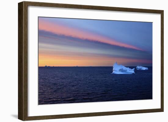 Icebergs at Dusk, Qeqertarsuaq, Disko Bay, Greenland, August 2009-Jensen-Framed Photographic Print