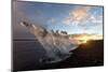 Icebergs at Sunset on Jokulsa Beach, on the Edge of the Vatnajokull National Park, South Iceland-Lee Frost-Mounted Photographic Print