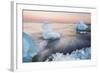 Icebergs at Sunset on Jokulsarlon Beach, Iceland, Polar Regions-Matthew Williams-Ellis-Framed Photographic Print