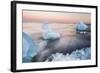 Icebergs at Sunset on Jokulsarlon Beach, Iceland, Polar Regions-Matthew Williams-Ellis-Framed Photographic Print