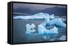 Icebergs Floating in the Glacier Lagoon Beneath Breidamerkurjokull Glacier, Jokulsarlon-Andrew Sproule-Framed Stretched Canvas