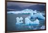 Icebergs Floating in the Glacier Lagoon Beneath Breidamerkurjokull Glacier, Jokulsarlon-Andrew Sproule-Framed Photographic Print