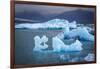 Icebergs Floating in the Glacier Lagoon Beneath Breidamerkurjokull Glacier, Jokulsarlon-Andrew Sproule-Framed Photographic Print