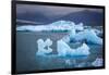 Icebergs Floating in the Glacier Lagoon Beneath Breidamerkurjokull Glacier, Jokulsarlon-Andrew Sproule-Framed Photographic Print