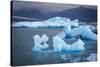 Icebergs Floating in the Glacier Lagoon Beneath Breidamerkurjokull Glacier, Jokulsarlon-Andrew Sproule-Stretched Canvas