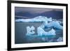 Icebergs Floating in the Glacier Lagoon Beneath Breidamerkurjokull Glacier, Jokulsarlon-Andrew Sproule-Framed Photographic Print