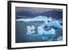 Icebergs Floating in the Glacier Lagoon Beneath Breidamerkurjokull Glacier, Jokulsarlon-Andrew Sproule-Framed Photographic Print