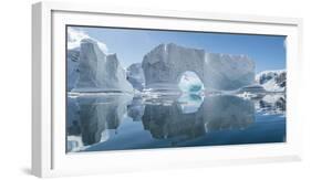 Icebergs floating in the Southern Ocean, Antarctic Peninsula, Antarctica-Panoramic Images-Framed Photographic Print