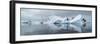 Icebergs floating in the Southern Ocean, Iceberg Graveyard, Lemaire Channel, Antarctic Peninsula...-Panoramic Images-Framed Photographic Print