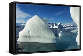 Icebergs floating near Enterprise Island in Wilhelmina Bay, Antarctica-Paul Souders-Framed Stretched Canvas