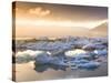 Icebergs Floating on the Jokulsarlon Glacial Lagoon at Sunset, Iceland, Polar Regions-Lee Frost-Stretched Canvas