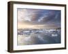 Icebergs Floating on the Jokulsarlon Glacial Lagoon at Sunset, Iceland, Polar Regions-Lee Frost-Framed Photographic Print