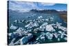 Icebergs flowing into the ocean, Iceland-Mateusz Piesiak-Stretched Canvas