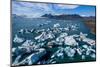 Icebergs flowing into the ocean, Iceland-Mateusz Piesiak-Mounted Photographic Print