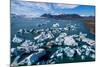 Icebergs flowing into the ocean, Iceland-Mateusz Piesiak-Mounted Photographic Print