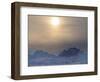 Icebergs frozen into the sea ice of the Uummannaq fjord system during winter. Greenland-Martin Zwick-Framed Photographic Print