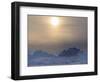 Icebergs frozen into the sea ice of the Uummannaq fjord system during winter. Greenland-Martin Zwick-Framed Photographic Print