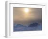 Icebergs frozen into the sea ice of the Uummannaq fjord system during winter. Greenland-Martin Zwick-Framed Photographic Print