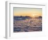 Icebergs frozen into the sea ice of the Uummannaq fjord system during winter. Greenland-Martin Zwick-Framed Photographic Print