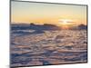 Icebergs frozen into the sea ice of the Uummannaq fjord system during winter. Greenland-Martin Zwick-Mounted Photographic Print