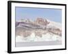 Icebergs frozen into the sea ice of the Uummannaq fjord system during winter. Greenland-Martin Zwick-Framed Photographic Print