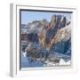 Icebergs in front of Appat Island, frozen into the sea ice of the Uummannaq fjord. Greenland-Martin Zwick-Framed Photographic Print