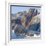 Icebergs in front of Appat Island, frozen into the sea ice of the Uummannaq fjord. Greenland-Martin Zwick-Framed Photographic Print