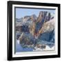 Icebergs in front of Appat Island, frozen into the sea ice of the Uummannaq fjord. Greenland-Martin Zwick-Framed Photographic Print