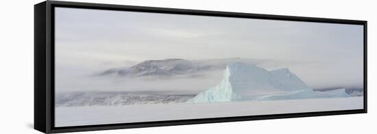 Icebergs in front of Storen Island, Uummannaq fjord system during winter. Greenland-Martin Zwick-Framed Stretched Canvas