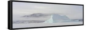 Icebergs in front of Storen Island, Uummannaq fjord system during winter. Greenland-Martin Zwick-Framed Stretched Canvas