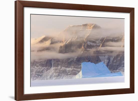 Icebergs in front of Storen Island, Uummannaq fjord system during winter. Greenland-Martin Zwick-Framed Photographic Print