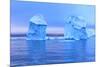 Icebergs in Front of the Fishing Town Ilulissat in Greenland-Lee Jorgensen-Mounted Photographic Print