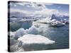 Icebergs in Glacial Lagoon at Jokulsarlon, Iceland, Polar Regions-Lee Frost-Stretched Canvas