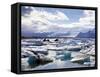 Icebergs in Glacial Lagoon at Jokulsarlon, Iceland, Polar Regions-Lee Frost-Framed Stretched Canvas