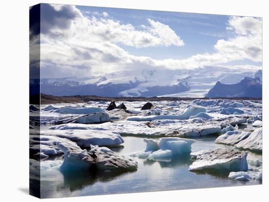 Icebergs in Glacial Lagoon at Jokulsarlon, Iceland, Polar Regions-Lee Frost-Stretched Canvas