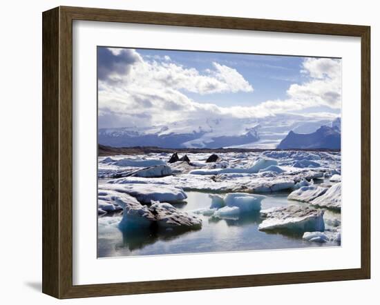 Icebergs in Glacial Lagoon at Jokulsarlon, Iceland, Polar Regions-Lee Frost-Framed Photographic Print