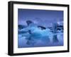 Icebergs in Jokulsarlon Glacial Lagoon, at Dusk, East Iceland, Iceland, Polar Regions-Patrick Dieudonne-Framed Photographic Print