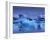 Icebergs in Jokulsarlon Glacial Lagoon, at Dusk, East Iceland, Iceland, Polar Regions-Patrick Dieudonne-Framed Photographic Print