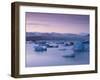 Icebergs in Jokulsarlon Glacial Lagoon, at Dusk-Patrick Dieudonne-Framed Photographic Print