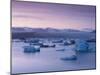 Icebergs in Jokulsarlon Glacial Lagoon, at Dusk-Patrick Dieudonne-Mounted Photographic Print