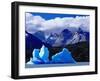 Icebergs in Lake Grey and Mountains of the Macizo Paine Massif, Patagonia, Chile-Richard I'Anson-Framed Photographic Print