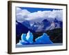 Icebergs in Lake Grey and Mountains of the Macizo Paine Massif, Patagonia, Chile-Richard I'Anson-Framed Photographic Print