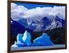 Icebergs in Lake Grey and Mountains of the Macizo Paine Massif, Patagonia, Chile-Richard I'Anson-Framed Photographic Print