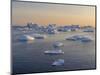 Icebergs in the Disko Bay. Inuit village Oqaatsut located in Greenland-Martin Zwick-Mounted Photographic Print