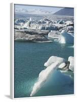 Icebergs in the Glacial Melt Water Lagoon at Jokulsarlon, Iceland, Polar Regions-Neale Clarke-Framed Photographic Print