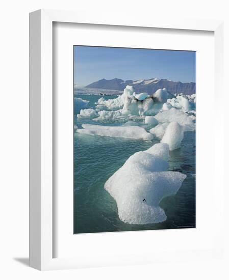 Icebergs in the Glacial Melt Water Lagoon, Jokulsarlon Breidamerkurjokull, South Area, Iceland-Neale Clarke-Framed Photographic Print