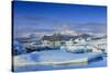 Icebergs in the Jokulsarlon glacial lake in Vatnajokull National Park in southeast Iceland, Polar R-Alex Robinson-Stretched Canvas