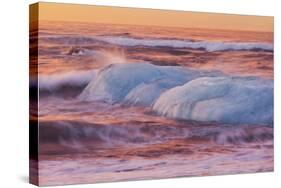 Icebergs in the Waves Next to Glacial River Lagoon Jškuls‡rlon (Lake), East Iceland, Iceland-Rainer Mirau-Stretched Canvas